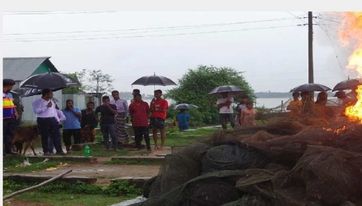 নবীনগরে তিতাস নদীতে অভিযান চালিয়ে অবৈধ রিং জাল উদ্ধার ও ৭জনকে জরিমান