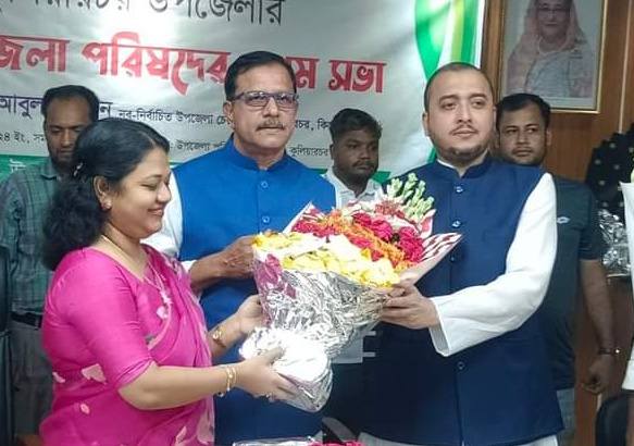 কুলিয়ারচরে ষষ্ঠ উপজেলা পরিষদের প্রথম সভায় ফুলেল ভালোবাসায় সিক্ত হলেন নবনির্বাচিত চেয়ারম্যান আবুল হোসেন লিটন