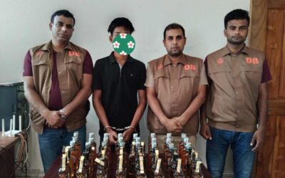 শেরপুর জেলা গোয়েন্দা ডিবি পুলিশের অভিযানে নালিতাবাড়ি সীমান্তে ৫০ বোতল বিদেশী মদসহ যুবক গ্রেফতার 