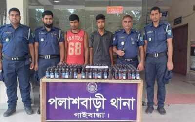গাইবান্ধায় পুলিশের অভিযানে ২০০ বোতল ফেন্সিডিলসহ ২ ব্যক্তি গ্রেফতার
