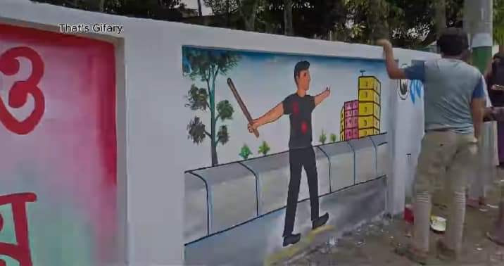 ঝিনাইদহের কোটচাঁদপুর শিক্ষার্থীদের পরিস্কার-পরিচ্ছন্ন অভিযান-দেয়ালে গ্রাফিতি অংকনের কাজ অব্যাহত