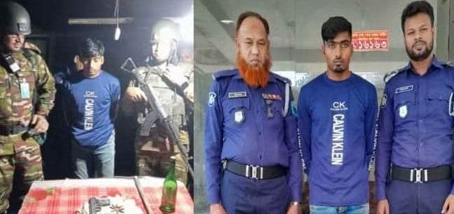 গাইবান্ধায় পিস্তল-গুলি ও ম্যাগাজিন সহ যুবক গ্রেফতার