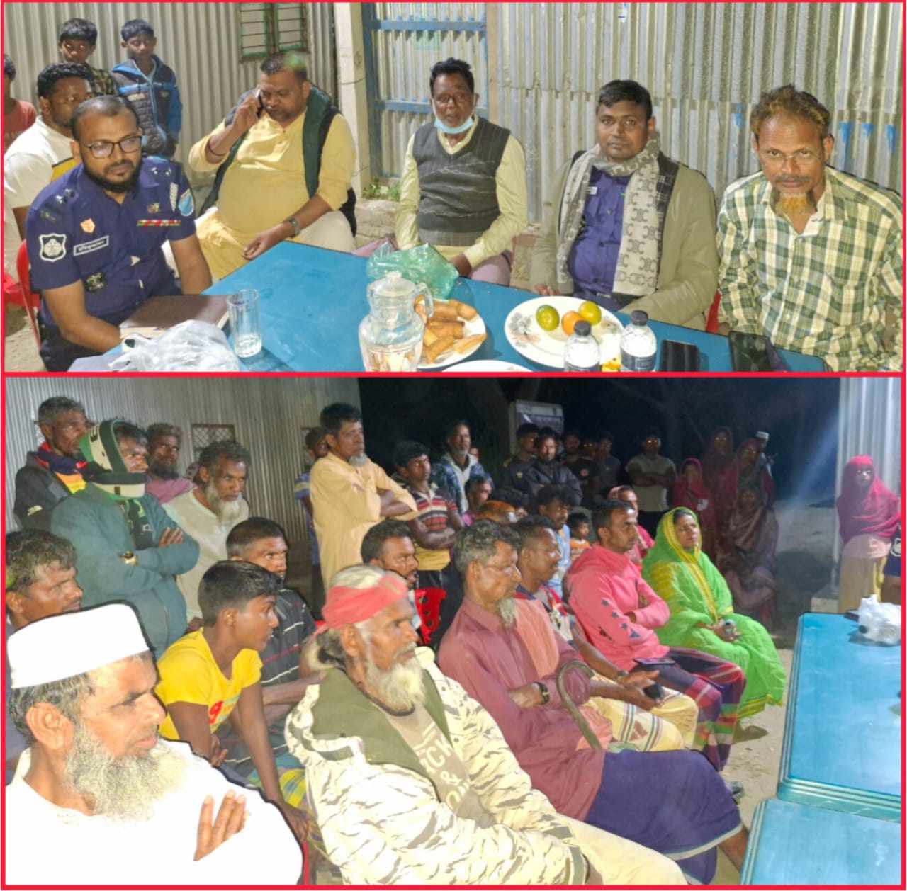 চরভদ্রাসনে  মাথাভাঙ্গা ও চরঝাউকান্দায়  আইনশৃঙ্খলা উন্নয়নে মতবিনিময় সভা