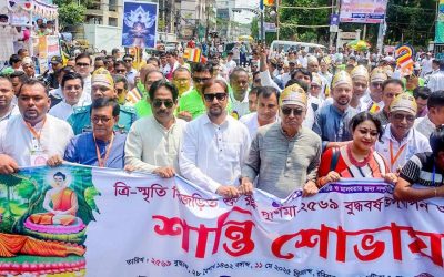 চট্টগ্রামে বৌদ্ধ সম্প্রদায়ের শান্তি শোভাযাত্রায় আমীর খসরু মাহমুদ চৌধুরী