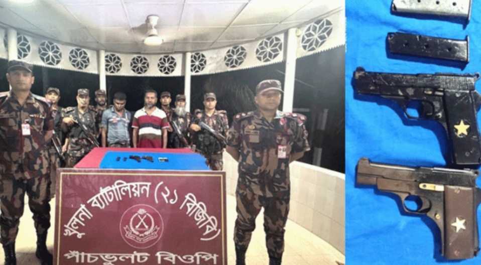 সীমান্তে অস্ত্রসহ দুই অস্ত্র ব্যবসায়ী আটক