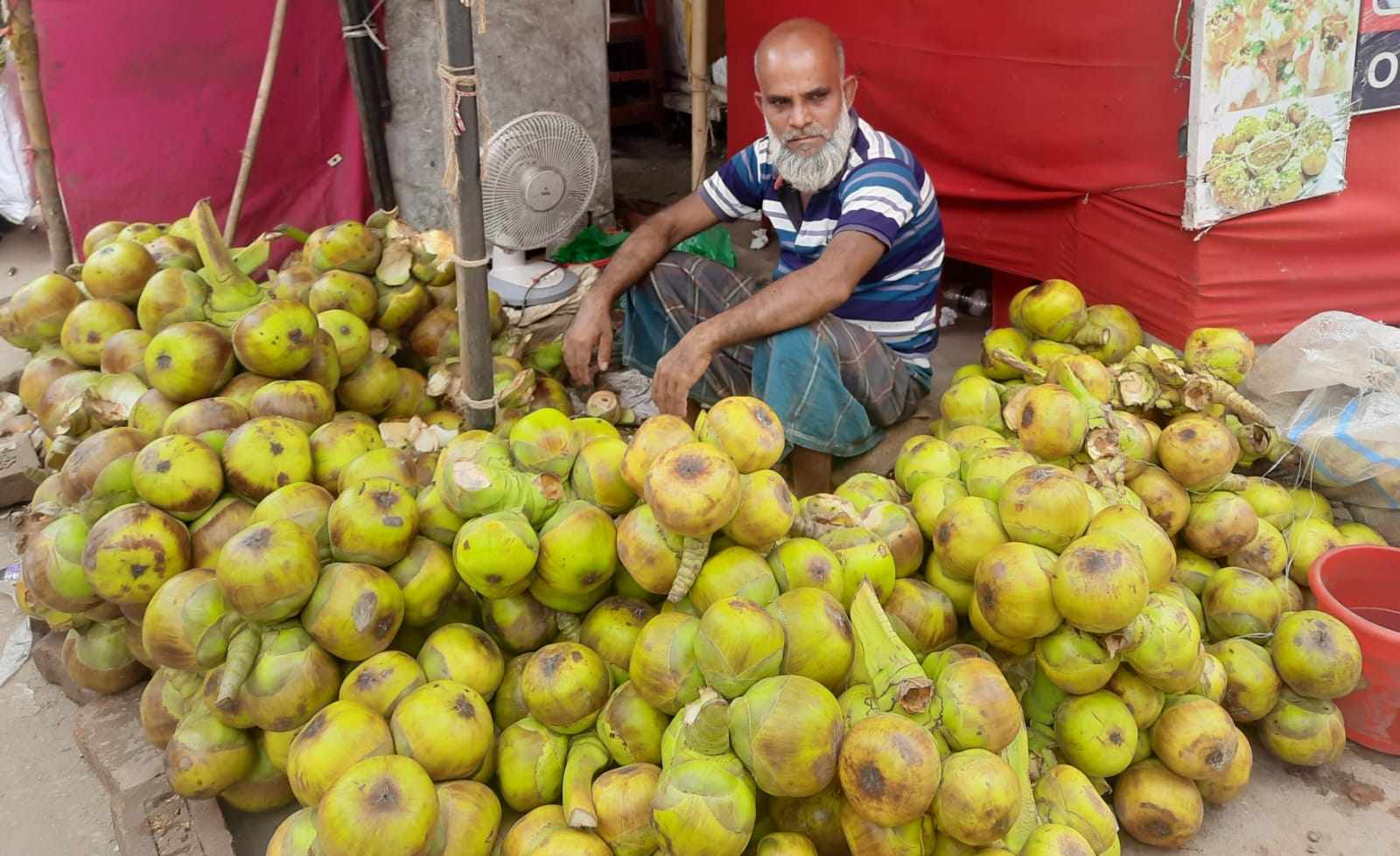 নবীনগরে মৌসুমী ফল তালের শাঁস বিক্রির ধুম 