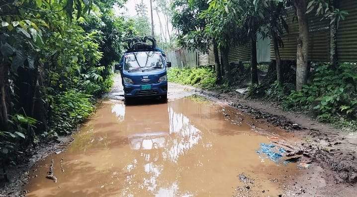 নবীনগরের জিনদপুর – সাতমোড়া সড়কের বেহাল দশা, সংস্কারের দাবী 