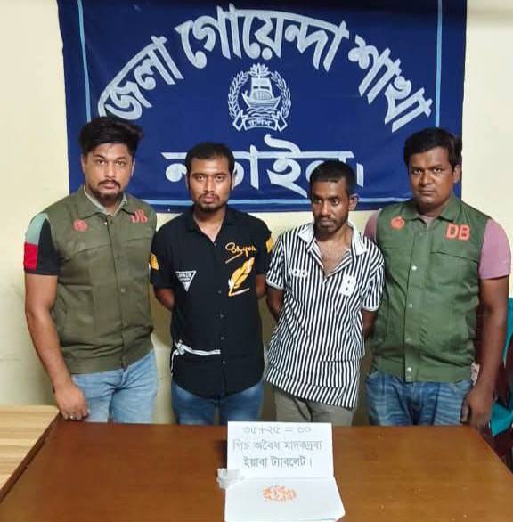 নড়াইল ডিবি পুলিশের সফল অভিযানে ষাট পিস ইয়াবা ট্যাবলেটসহ দুইজন গ্রেফতার