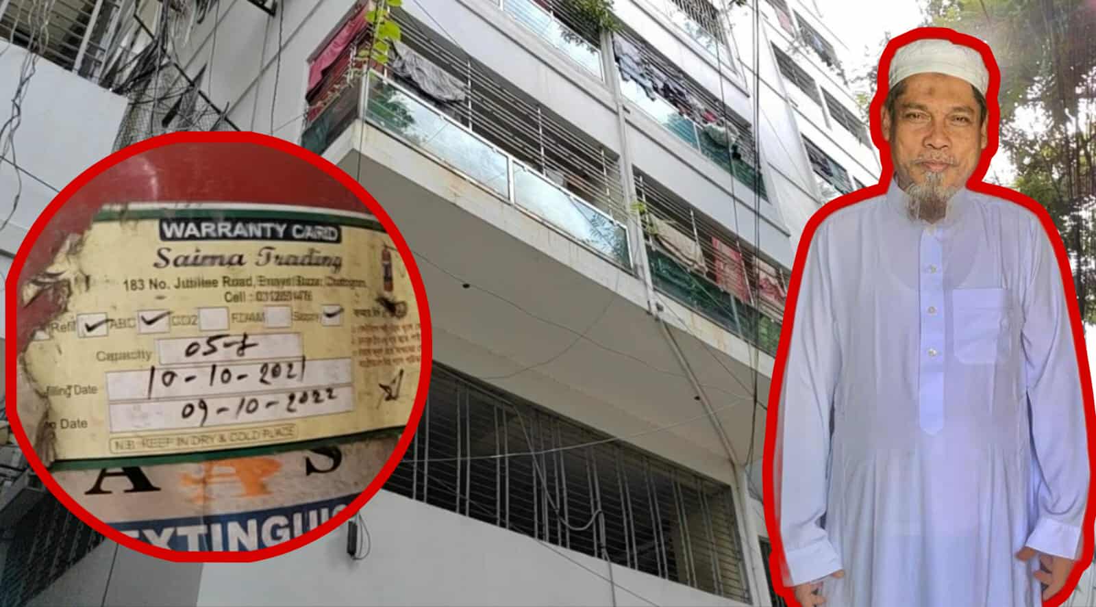 মেয়াদোত্তীর্ণ ফায়ার এক্সটিংগুইশার আম্বিয়া সেরীন আবাসিক এপার্টমেন্ট ভবনে