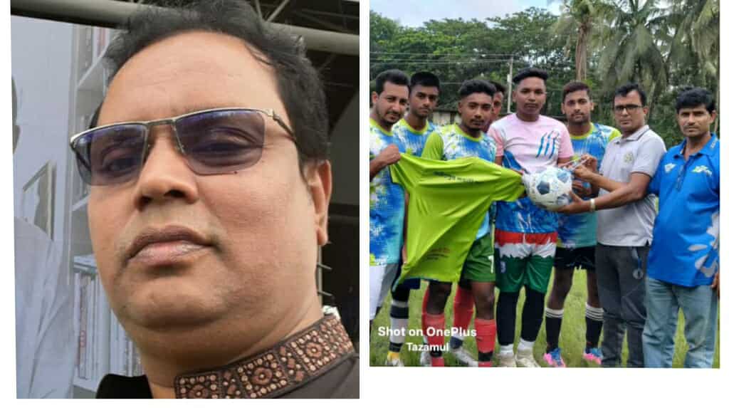 মজিদ মাষ্টার ইসলামি মেমোরিয়াল ফাউন্ডেশন, এর চেয়ারম্যান জনাব মোঃ নাজমুল হক (টিটো) এর পক্ষ থেকে জার্সি ও বল বিতরণ