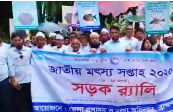 জাতীয় মৎস্য সাপ্তাহ   উপলক্ষে ব্রাহ্মণবাড়িয়া তিতাস নদীতে বিভিন্ন প্রজাপতির   মাছের পোনা  অবমুক্ত করা হয়।