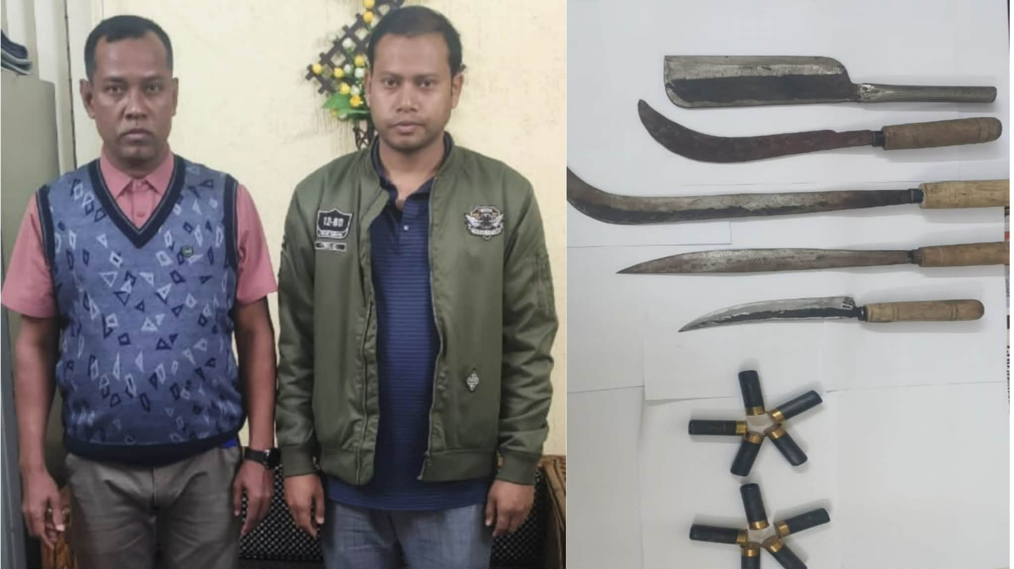 আরআইসির অভিযানে ব্যাগ ভর্তি কার্তুজ ও ধারালো অস্ত্র উদ্ধার