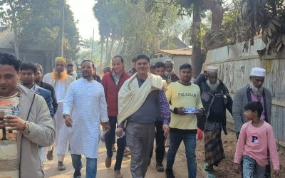 কচুয়ার বুধুন্ডায় ধানের শীষের দিন ভর প্রচার-প্রচারনা