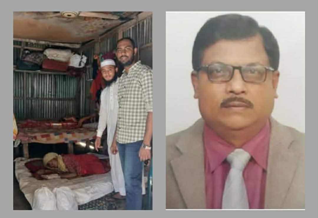 ভোলায় অসহায় বৃদ্ধার পাশে মানবিকতার হাত বাড়ালেন প্রফেসর ড. রশিদুল হাসান