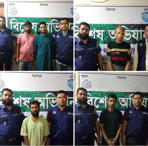 দেবিদ্বারে মাদক, চুরি ও ডাকাতি রোধে পুলিশের বিশেষ অভিযানে আটক ৬