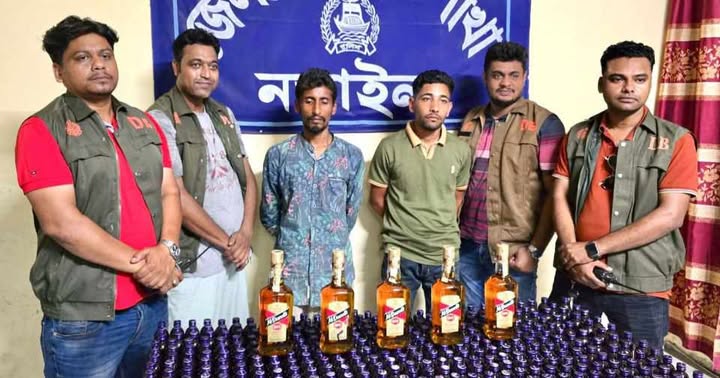 নড়াইলে ডিবি পুলিশের   পৃথক অভিযানে ৩৯৮ বোতল ইসকাফ ও ৫ বোতল বিদেশি মদ সহ দুইজন গ্রেফতার
