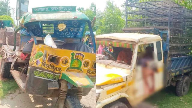 নড়াইলের ঘোষবাড়িতে  পিকআপ ও লাটার মুখোমুখি সংঘর্ষে একজন নিহত, আহত ৪