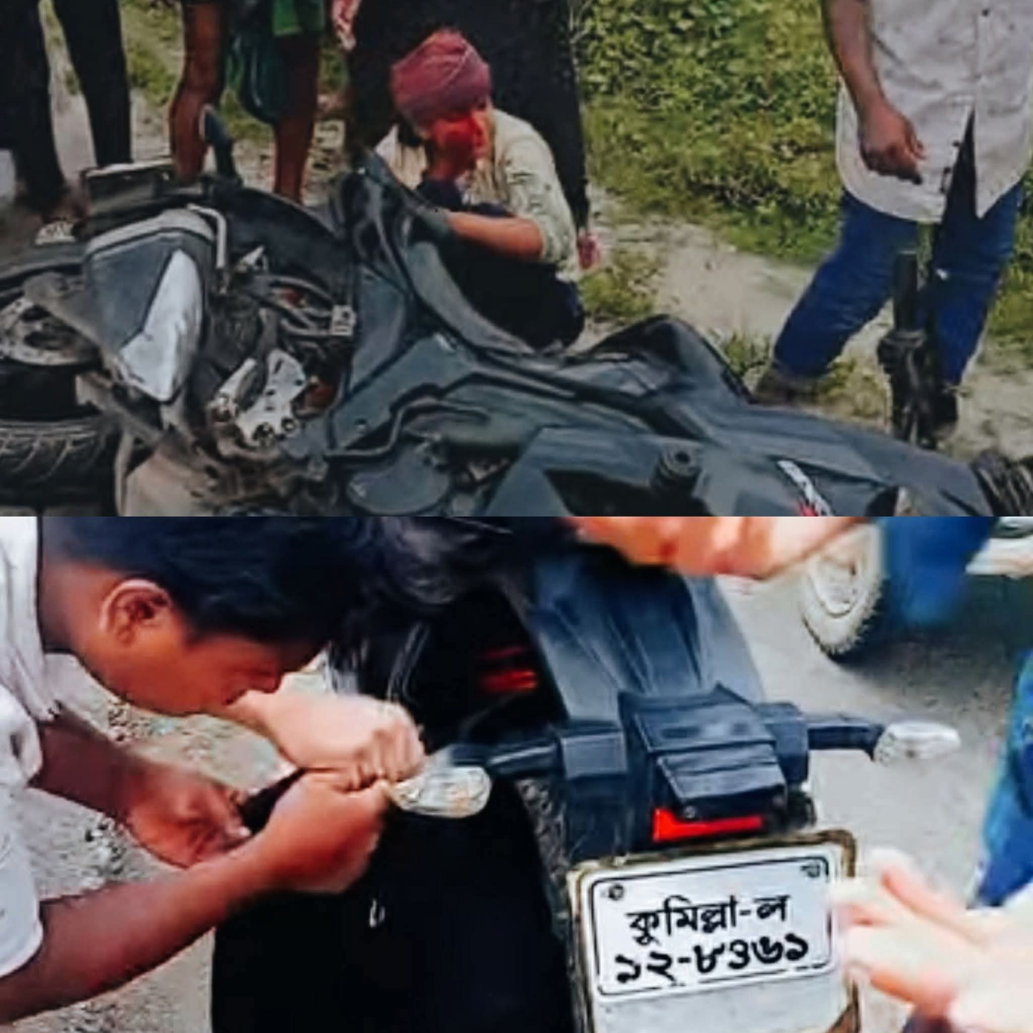 নবীনগরে মোটরসাইকেলের চাকায় ওড়না পেঁচিয়ে দুর্ঘটনা, শিশুসহ আহত ৩