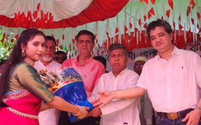 বিটঘর দানবীর মহেশচন্দ্র ভট্টাচার্য বিদ্যাপীঠে এম এ মান্নানকে সংবর্ধনা