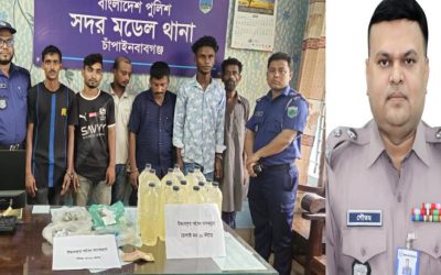 চাঁপাইনবাবগঞ্জের এসপি গৌতম কুমার বিশ্বাসের নেতৃত্বে বিশেষ অভিযানে মাদকসহ ২১জন আটক