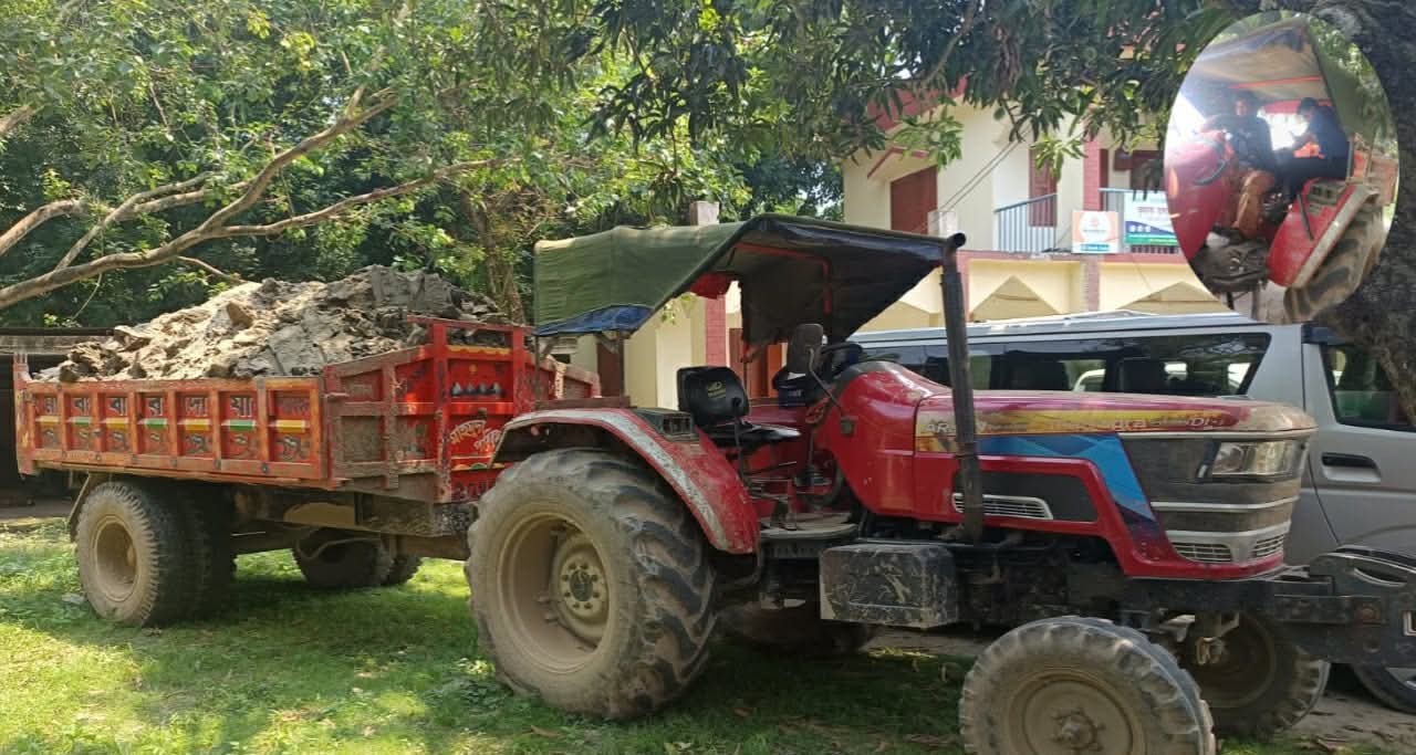 চাঁপাইনবাবগঞ্জে অবৈধভাবে মাটি কাটার দায়ে ৪জন গ্রেপ্তার: ২টি মাটি ভর্তি ট্র‍্যাক্টর জব্দ 
