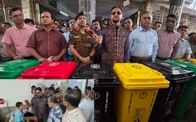চট্টগ্রাম মেডিকেল কলেজ হাসপাতালে ২০০টি বর্জ্য পৃথকীকরণ বিন দিলেন মেয়র ডা. শাহাদাত হোসেন