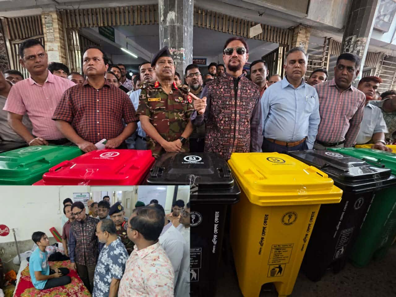 চট্টগ্রাম মেডিকেল কলেজ হাসপাতালে ২০০টি বর্জ্য পৃথকীকরণ বিন দিলেন মেয়র ডা. শাহাদাত হোসেন