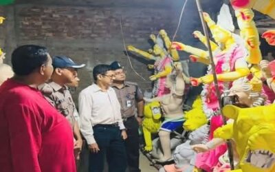 নবীনগরে দুর্গাপূজার নিরাপত্তা জোরদার, পূজামণ্ডপ ও প্রতিমা নির্মাণস্থল পরিদর্শনে পুলিশ সুপার